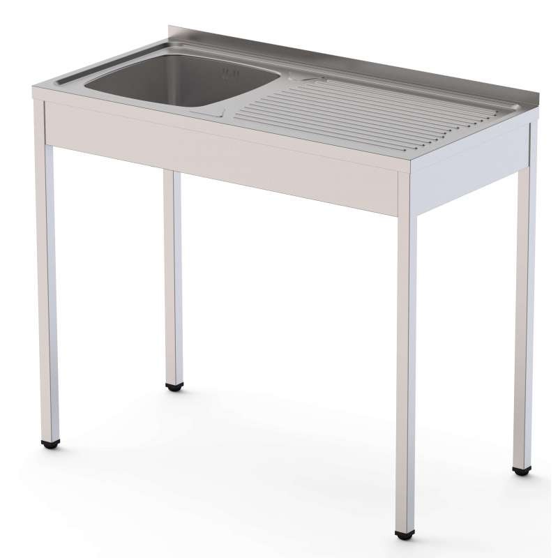 FREGADERO PEQUEÑO DE 2 SENOS + ESCURRIDOR DE ACERO INOX