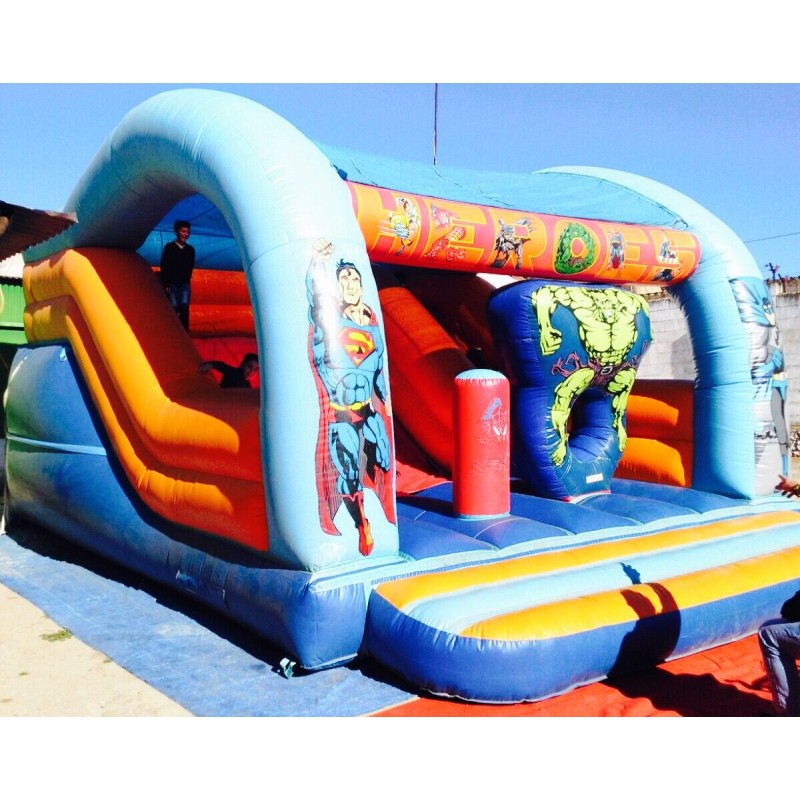 CASTILLO HINCHABLE DE NIÑOS SUPER HEROES 8 X 5 M