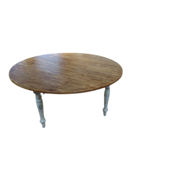 MESA DE MADERA RUSTICA REDONDA DE 1,80 CM PINO